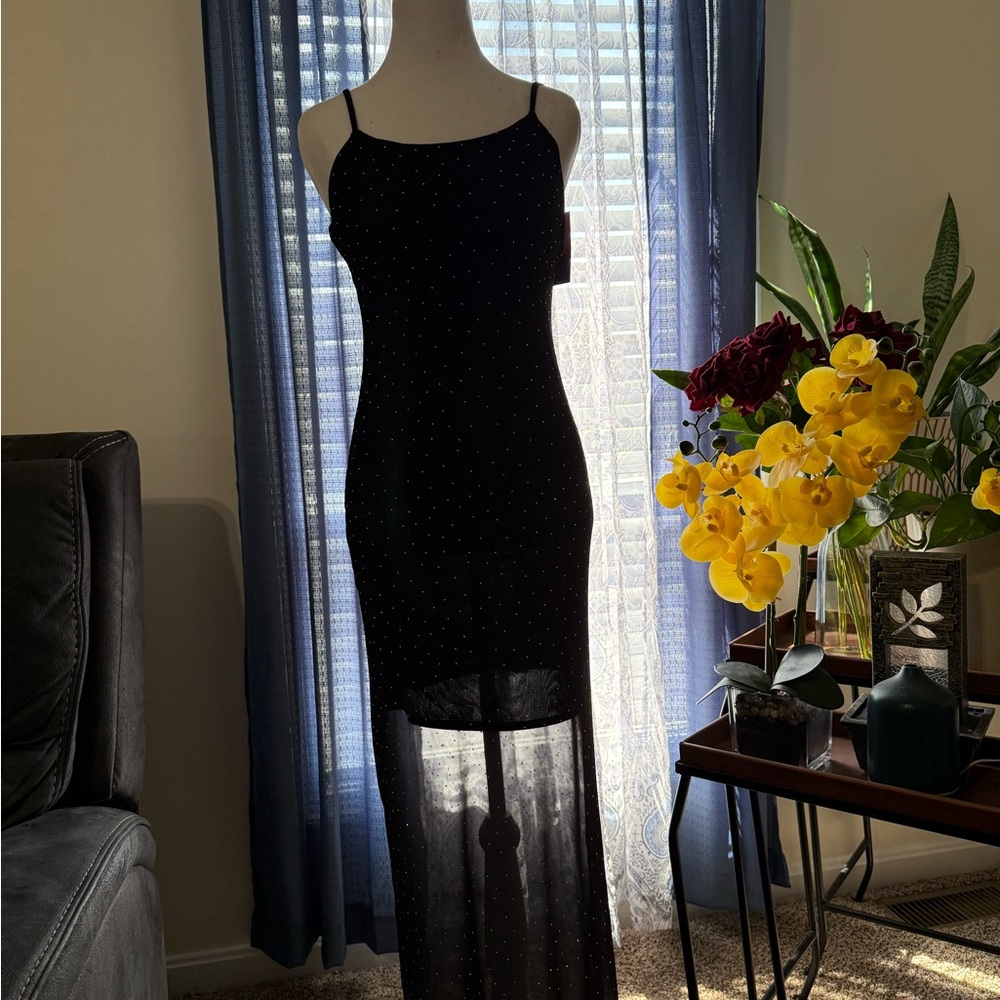Elegant Black Spaghetti Strap Dress